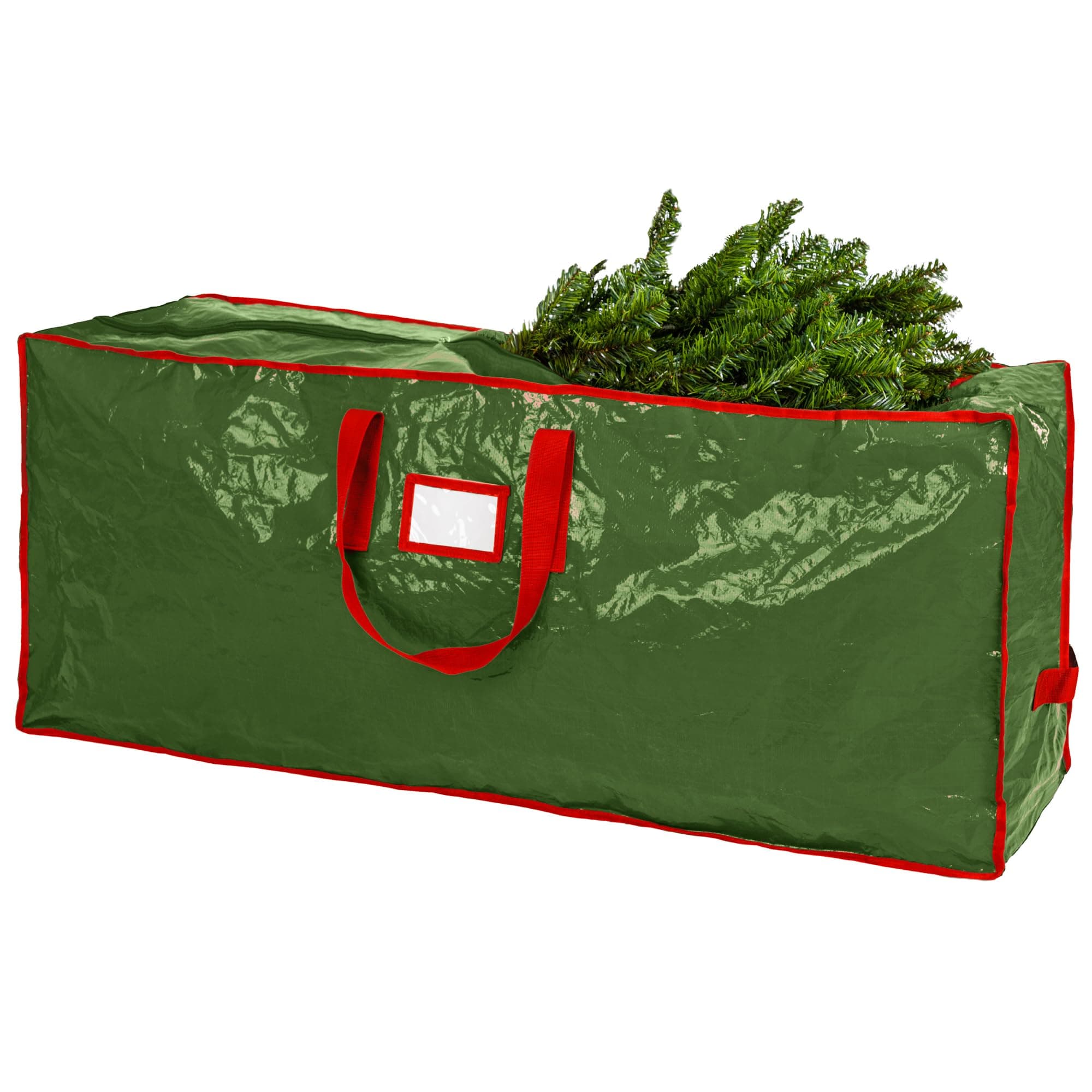 Christmas Tree Storage Bag - Stores 7.5 Foot Artificial Xmas Holiday Tree, Durable Waterproof Material, Zippered Bag, Carry Handles, Protects Against Dust, Insects and Moisture (Green)
