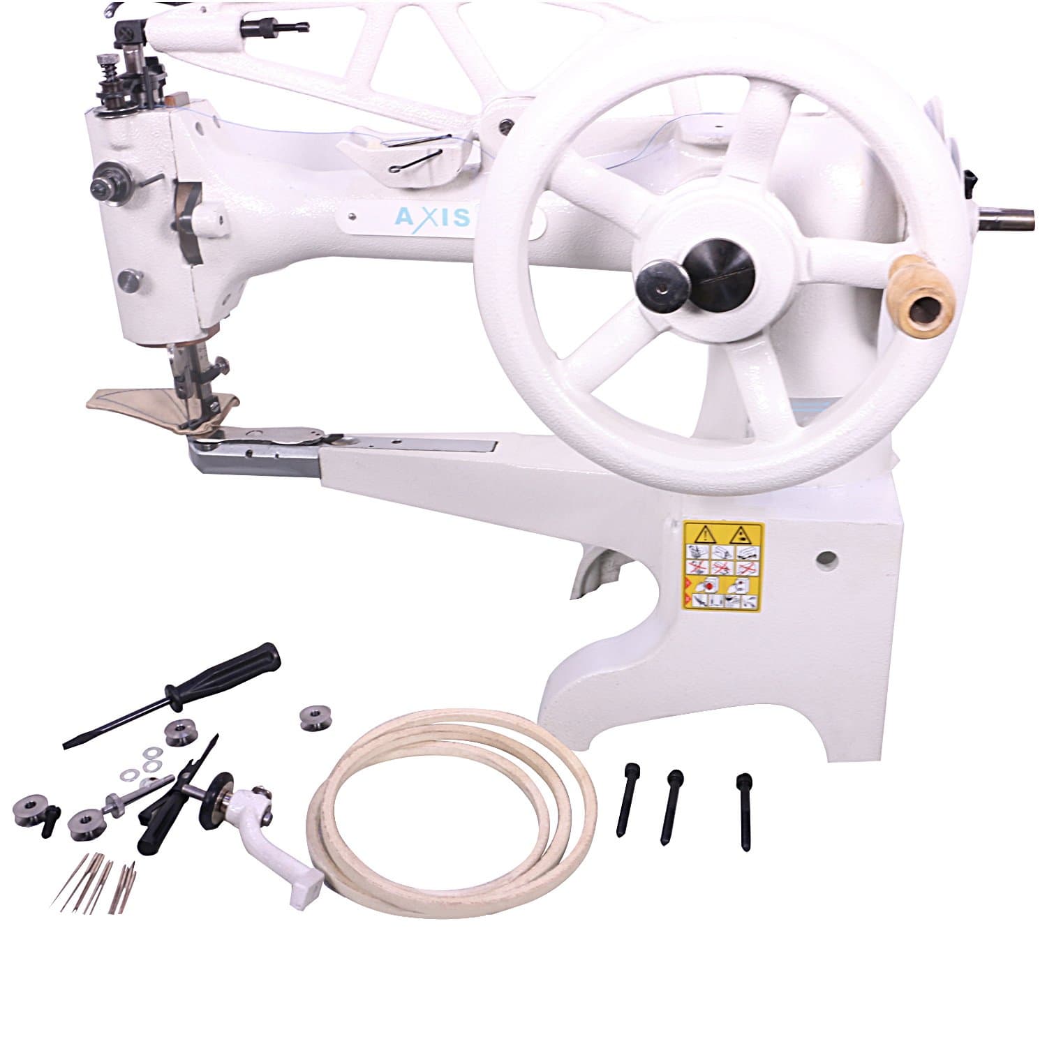 AXIS 2972B Patch Leather Industrial Sewing Machine Shoe Repair Boot Patcher Canvas Bags Pouches Single Needle Lockstitch Cylinder Hand Crank DIY