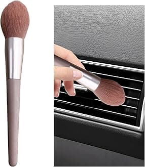 Car Interior Dust Brush, Soft Scratch Free Auto Detailing Brushes, Universal Vehicle Interior Cleaning Tool for Automotive Dashboard, Air Vents, Leather(Long Pink)