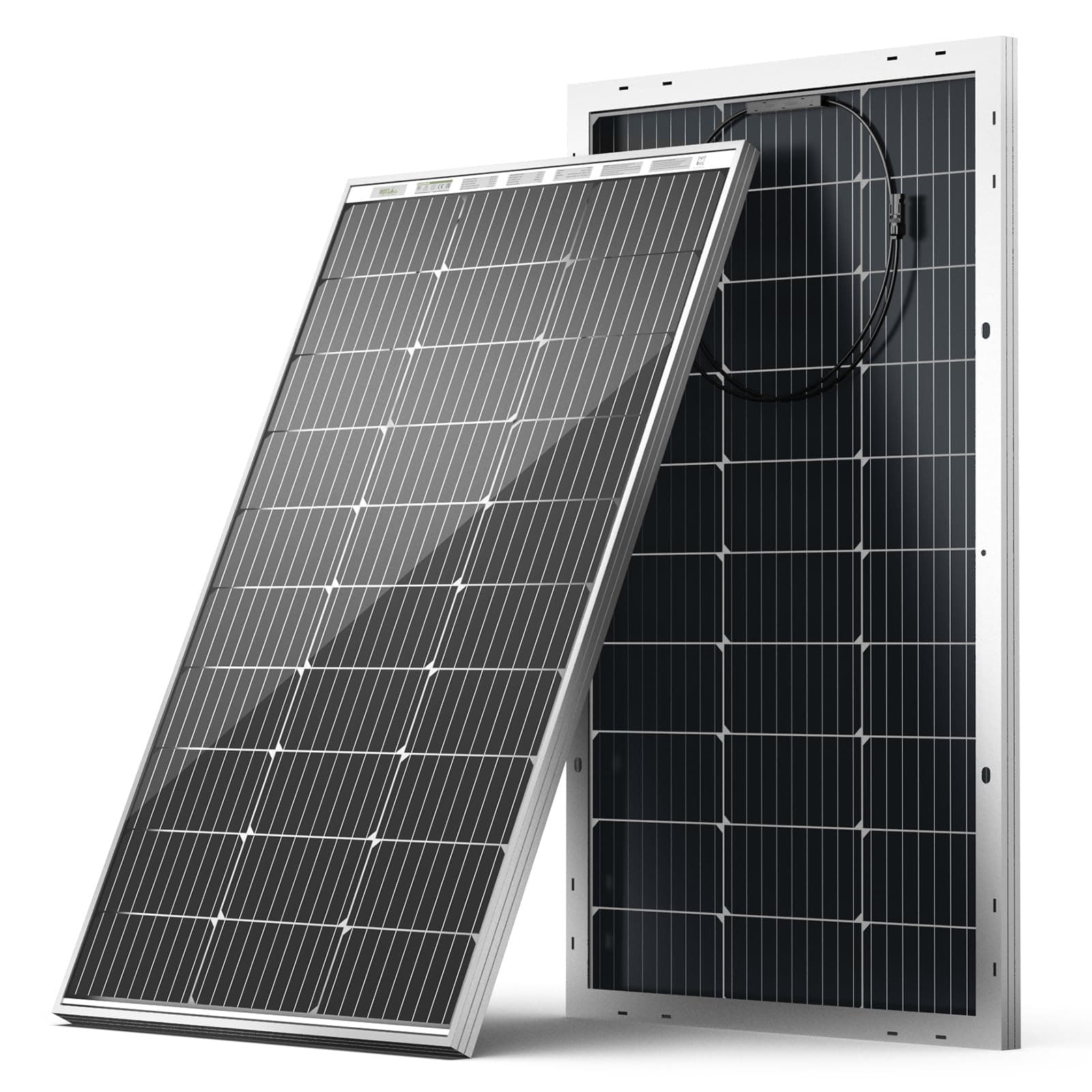 HQST Bifacial 100 Watt 12V Solar Panel, 9BB Monocrystalline Solar Panels with 25% High Efficiency Module PV Power for Battery Charging Boat, Caravan and Other Off Grid Applications