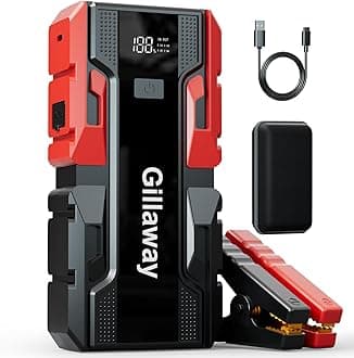 Gillaway 001B Car Jump Starter, 3000A Car Jump Starter Battery Pack (Up to 9.0L Gas and 7.0L Diesel Engine), 12V Car Battery Charger Jump Starter Portable, Jump Box with USB 3.0/Power Bank/LED Light