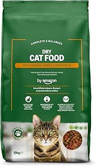 by Amazon - Complete Dry Cat Food with Chicken, Turkey and Vegetables, 1 pack of 10kg