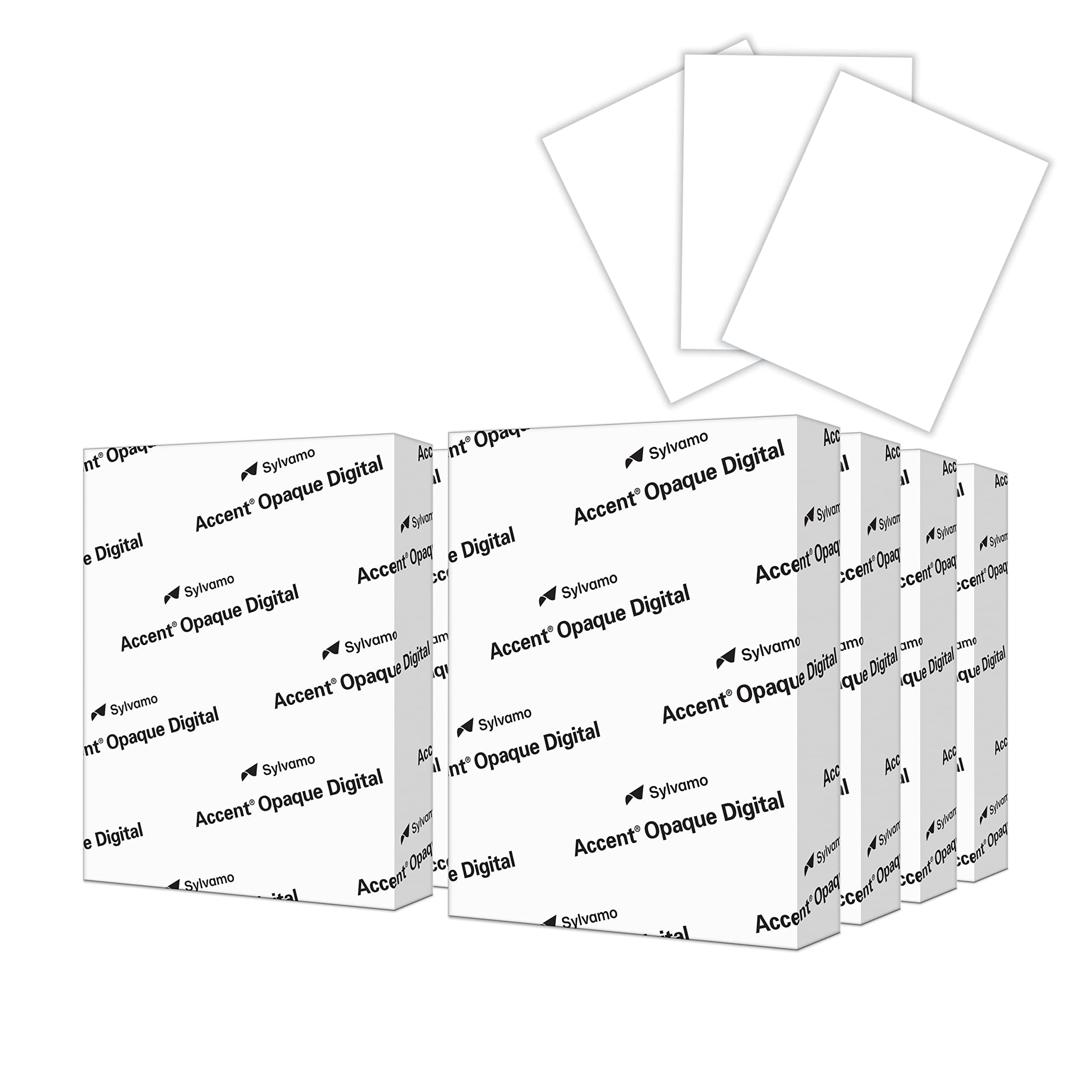 Accent Opaque, Smooth Cover White, 80lb, Letter, 8.5 x 11, 97 Bright, 2,000 Sheets / 8 Ream Case, (131482C) Made in The USA