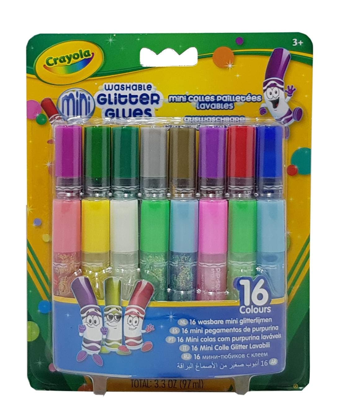 CRAYOLA 16 WASHABLE GLITTER GLUES CY694200