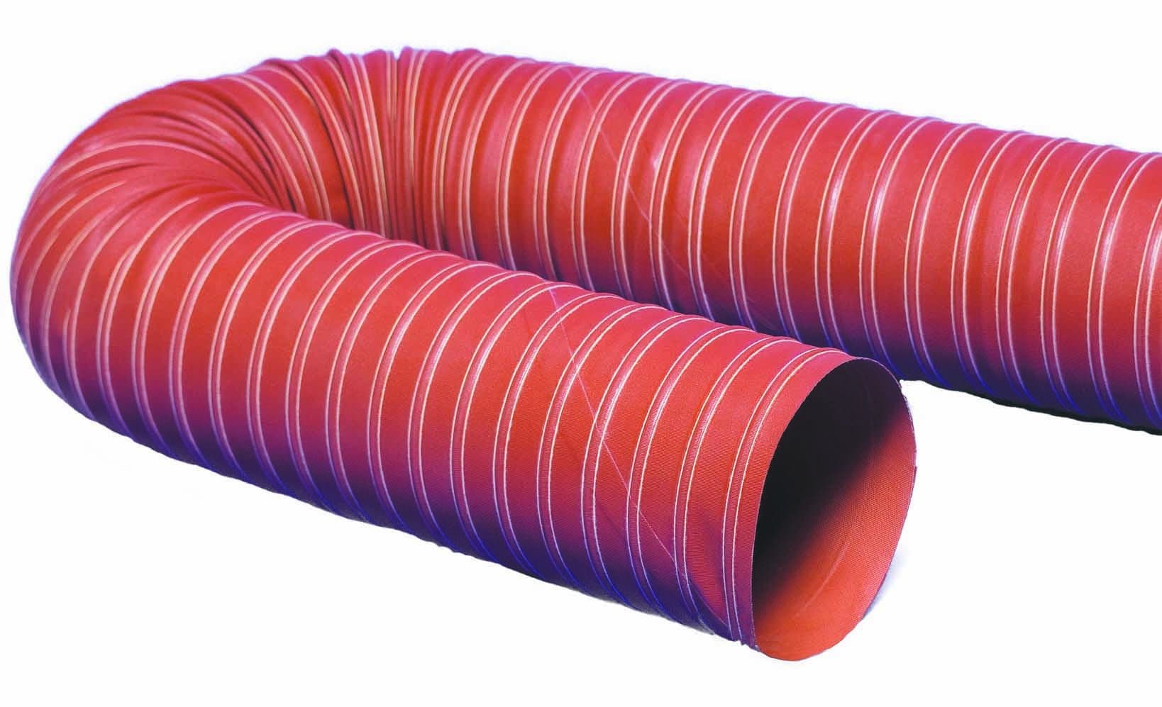 Masterduct Glass Fabric Master SIL 2 Nomex Duct Hose, Red 4.00" ID, OD, 13 feet