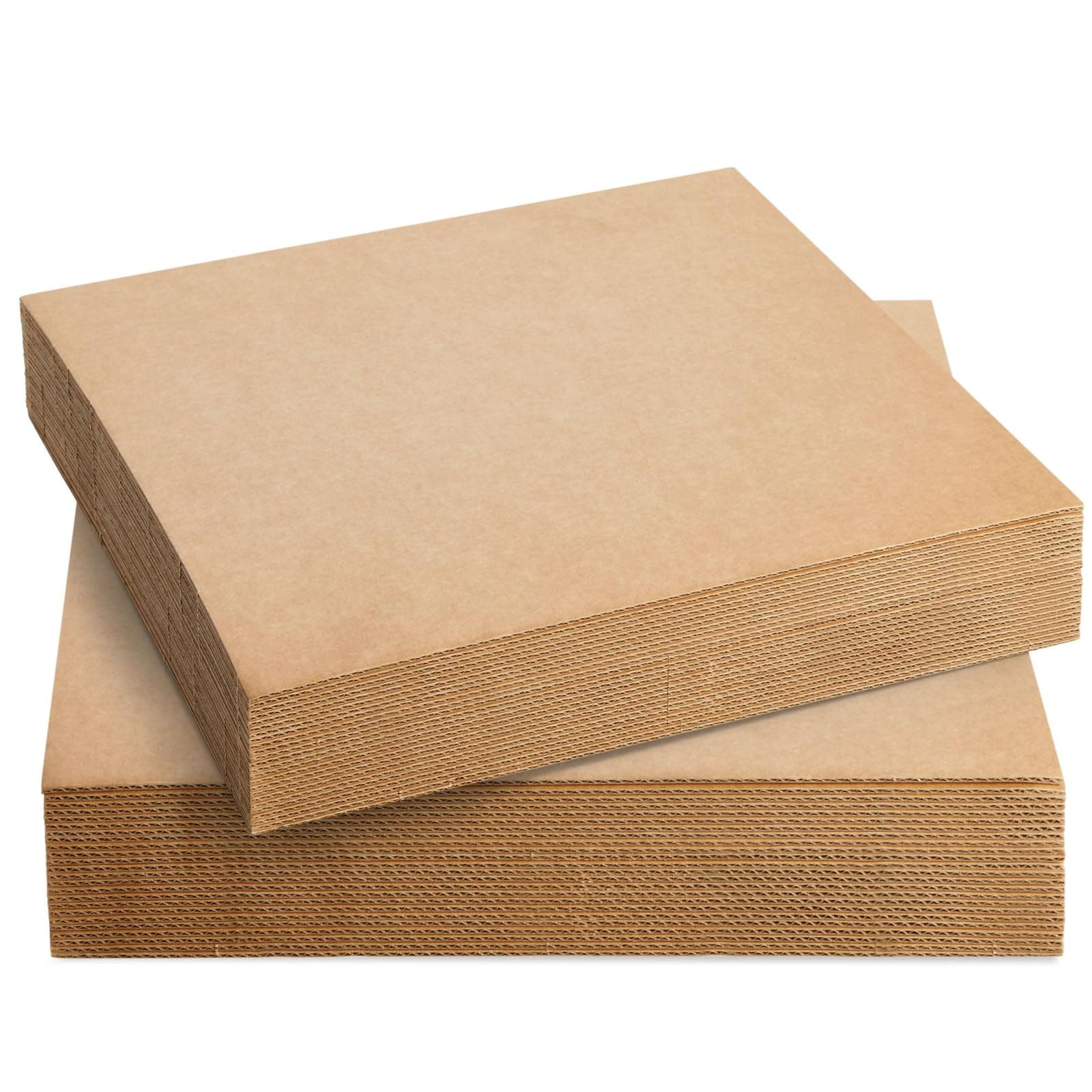 Juvale Corrugated Cardboard Sheets - Cardboard Squares & Inserts for Crafts & Packaging - Thick Sheets & Dividers - 12 x 12 In, Brown, 24-Pack