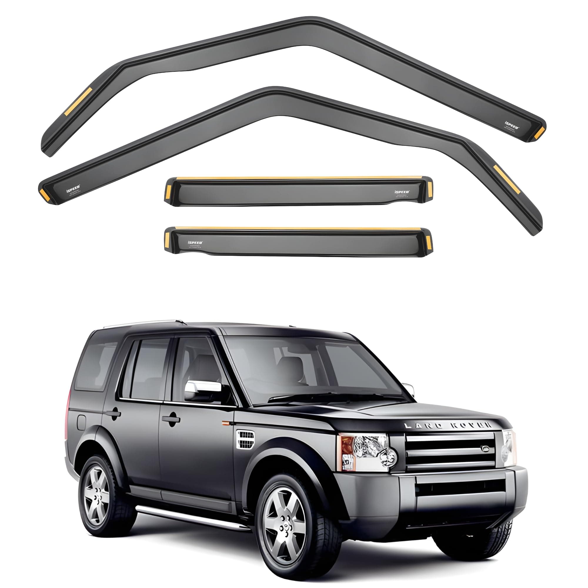 Ispeed Wind Deflectors For Land Rover Discovery 3 L319 2004-2009 5 Door SUV 4pc Set - Keep Your Car Ventilated in Rain - Reduce Wind Turbulence - Tinted In-Channel Type
