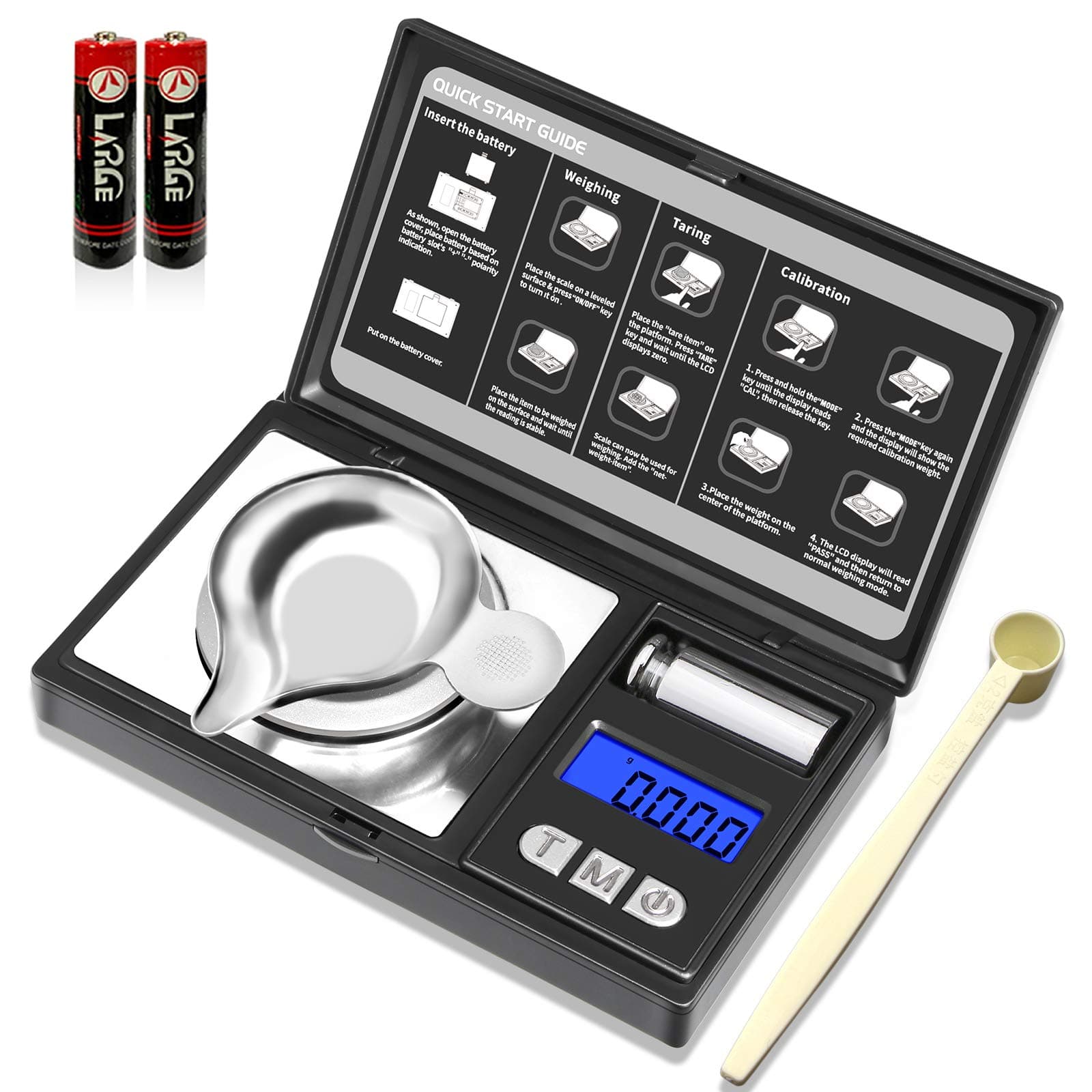 Milligram Scale, 50g/0.001g Digital Jewelry Scale, Micro Gram Scale for Powder, Medicine, Gold, Gem, Reloading, Mg Scale 6 Units, Tare, Cal Weight Included