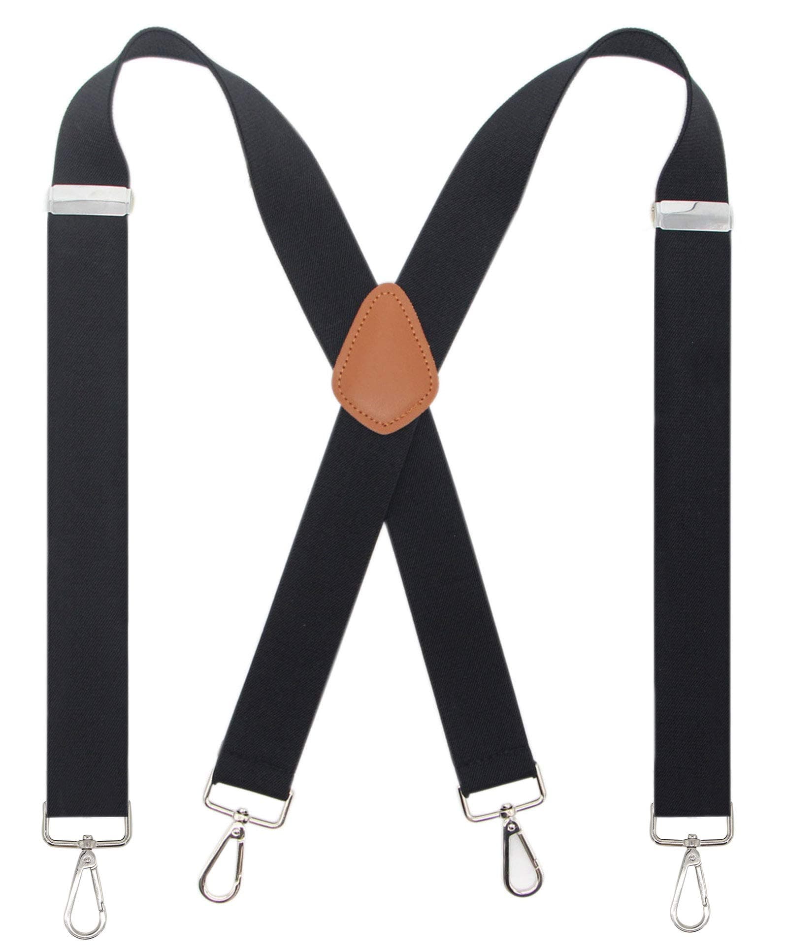 Men’s Heavy Duty X- Back 1.4 Inch Suspenders with 4 Snap Hooks