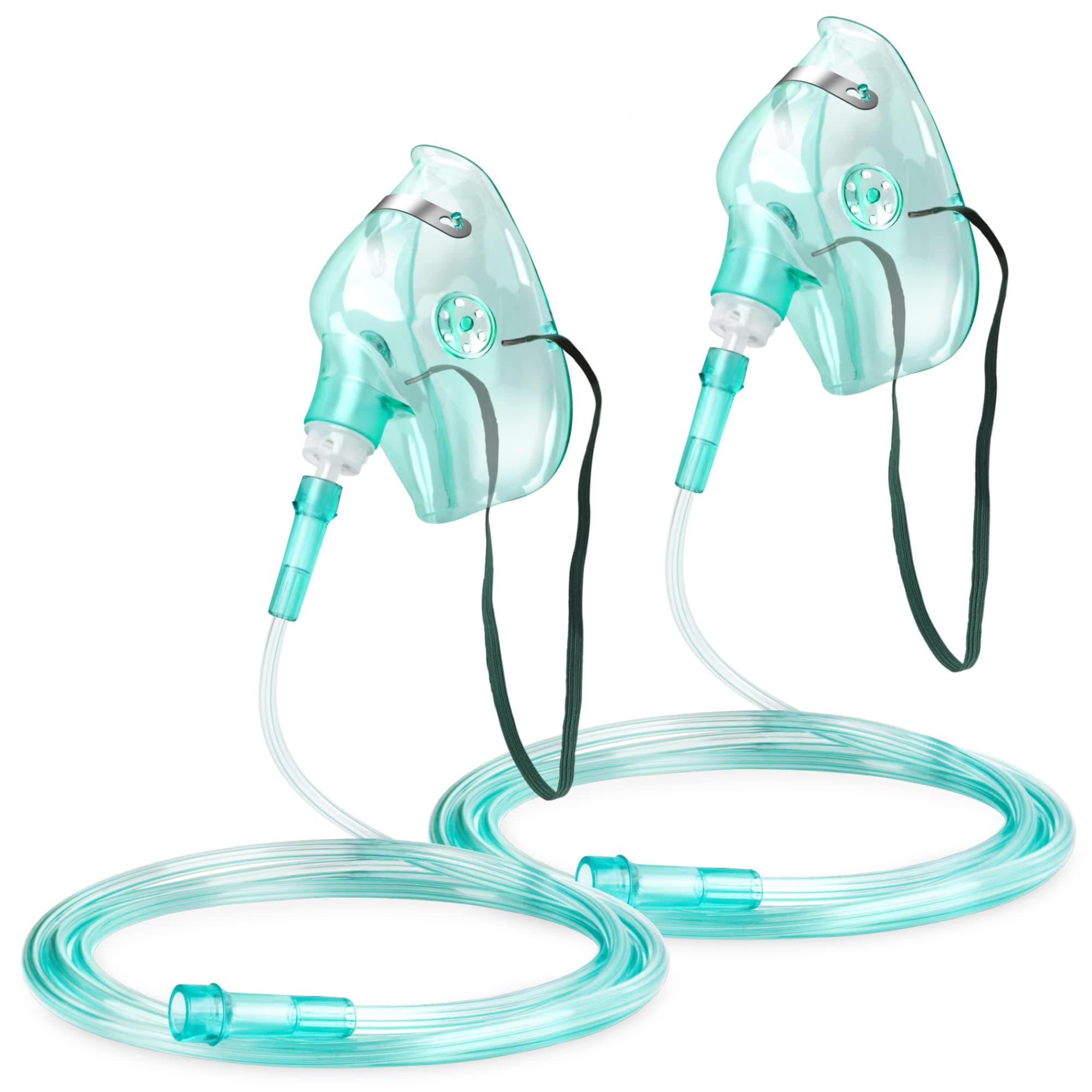ANSNF 2 Pack Oxygen Mask for Face Adult with 6.6' Tube & Adjustable Elastic Strap - Size M - NO Cup