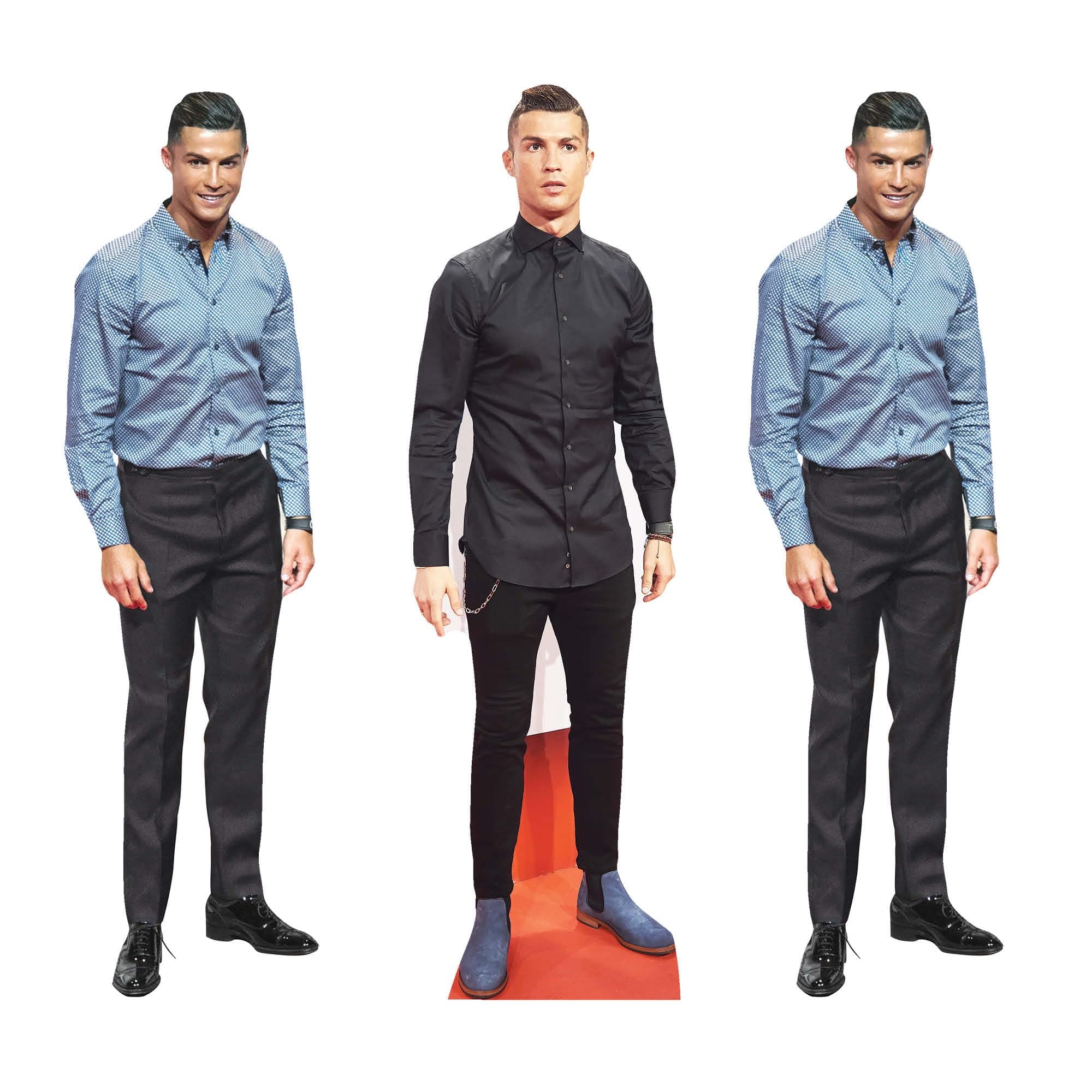 Star Cutouts CS1192 Ronaldo Three Pack Shelf Top Cardboard Cutouts Height 31cm - Ideal for Football Theme, Parties, Birthdays & Fans, Room Decorations & Events