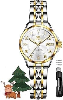 OLEVS Women's Watches Luxury Diamond Arabic Dial Wrist Watch for Women with Date Waterproof Stainless Steel Quartz Ladies Watch