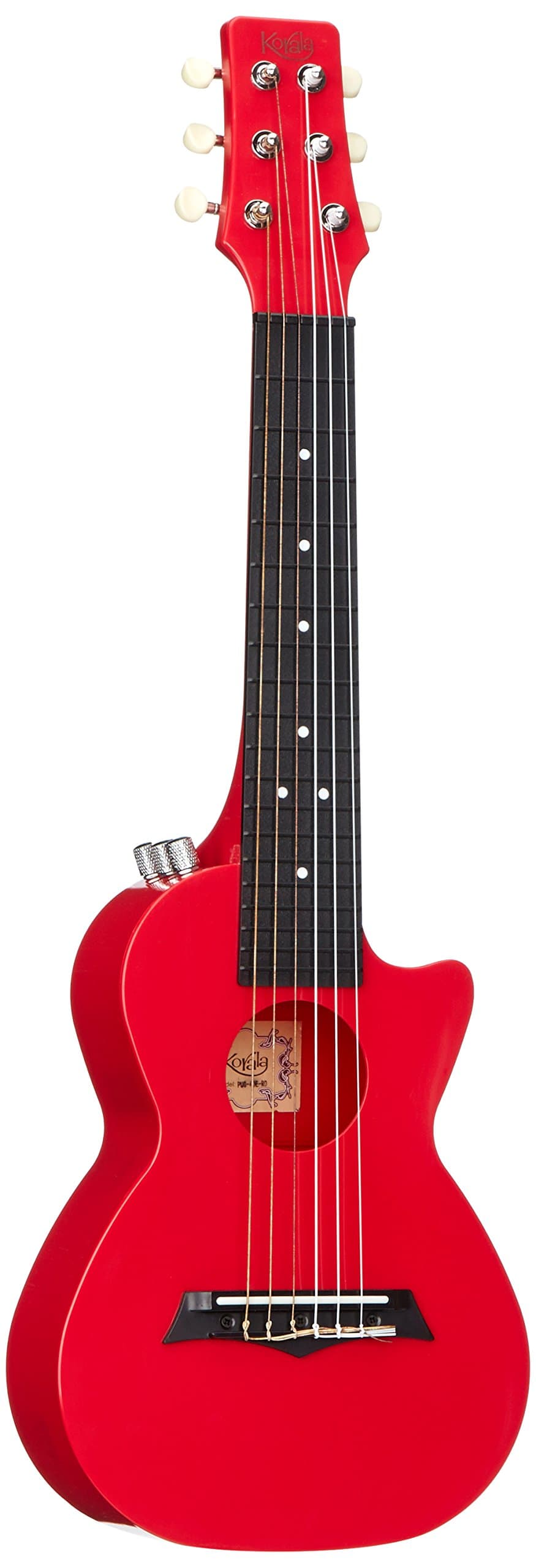 Korala PUG - 40E Rd-Polycarbonate-Guitarlele Chambered Back with Pickup Red