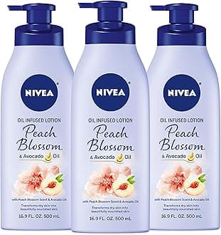 NIVEAOil Infused Peach Blossom and Avocado Oil Body Lotion, Body Lotion for Dry Skin, 16.9 Fl Oz Pack of 3