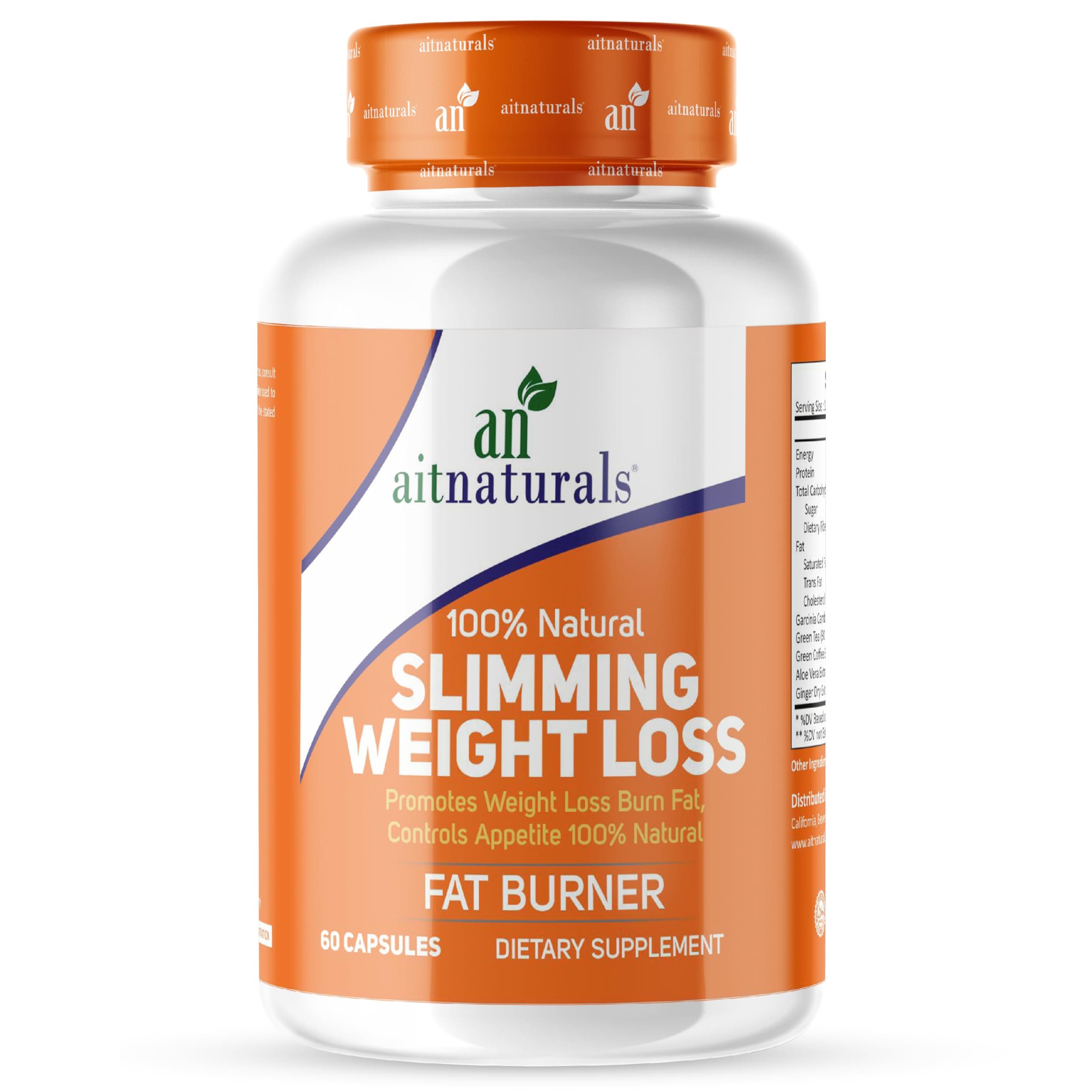 Aitnaturals Weight Loss Diet Capsules -60 Count, Powerful Fat Burning and Appetite Suppression - Excellent for Keto Diet| Formulated with Garcinia cambogia, Green tea, Aloevera & Ginger Dry Extract