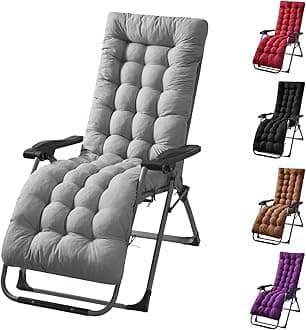 KOCASO Outdoor Lounge Chair Cushions - 67x22x4in Lounger Cushions for Indoor Outdoor Furniture，Comfortable & Breathable - Ideal for Chaise Recliner Sofa Mat Deck Chair Cushion，Grey