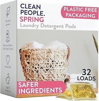 Laundry Detergent Pods - Hypoallergenic Laundry Pods - Ultra Concentrated, Recyclable Packaging, Stain Fighting - Spring Scent, 32 Pack