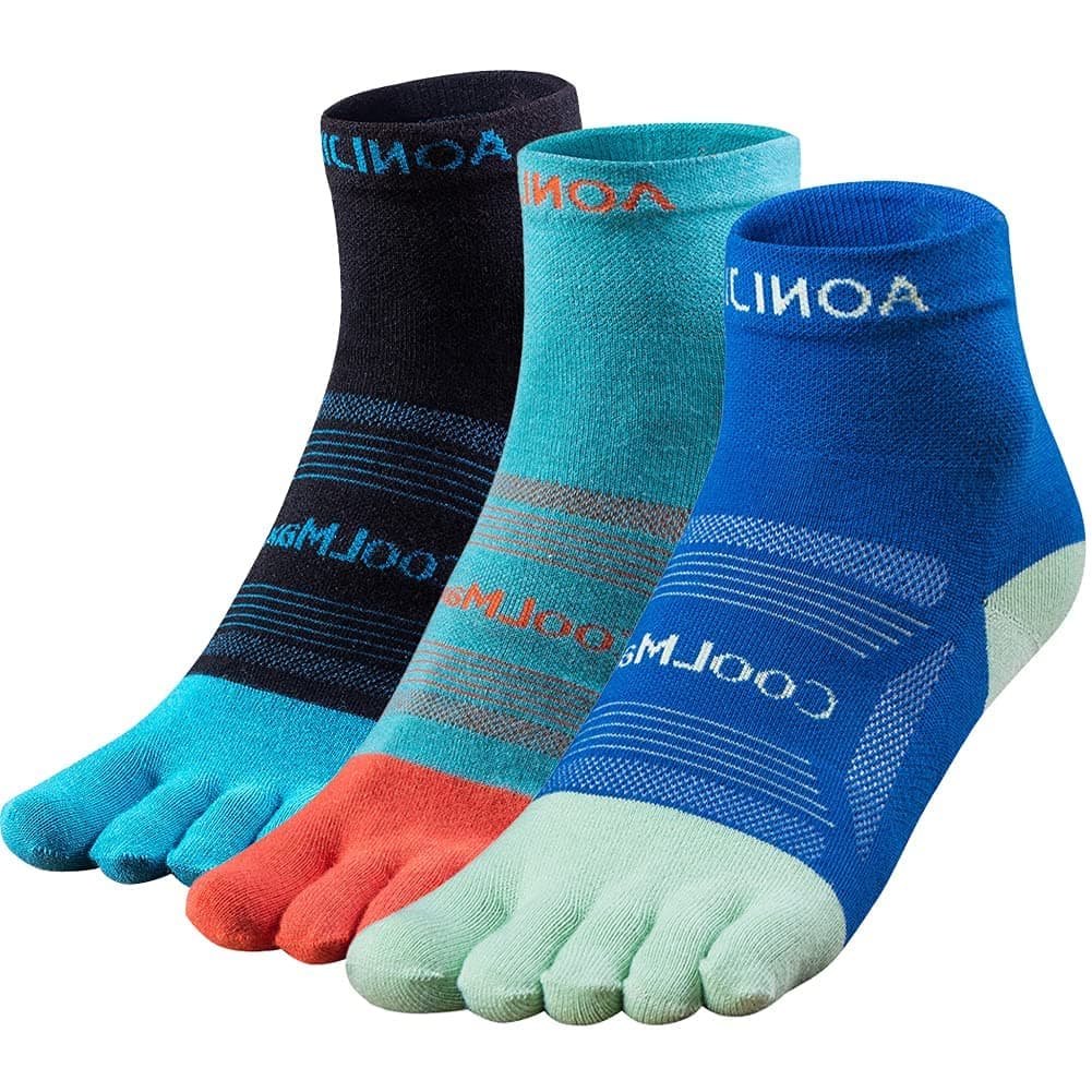 Toe Socks Cool-max Running Socks for Men Women 3 Pairs Athletic Breathable Five Finger Socks