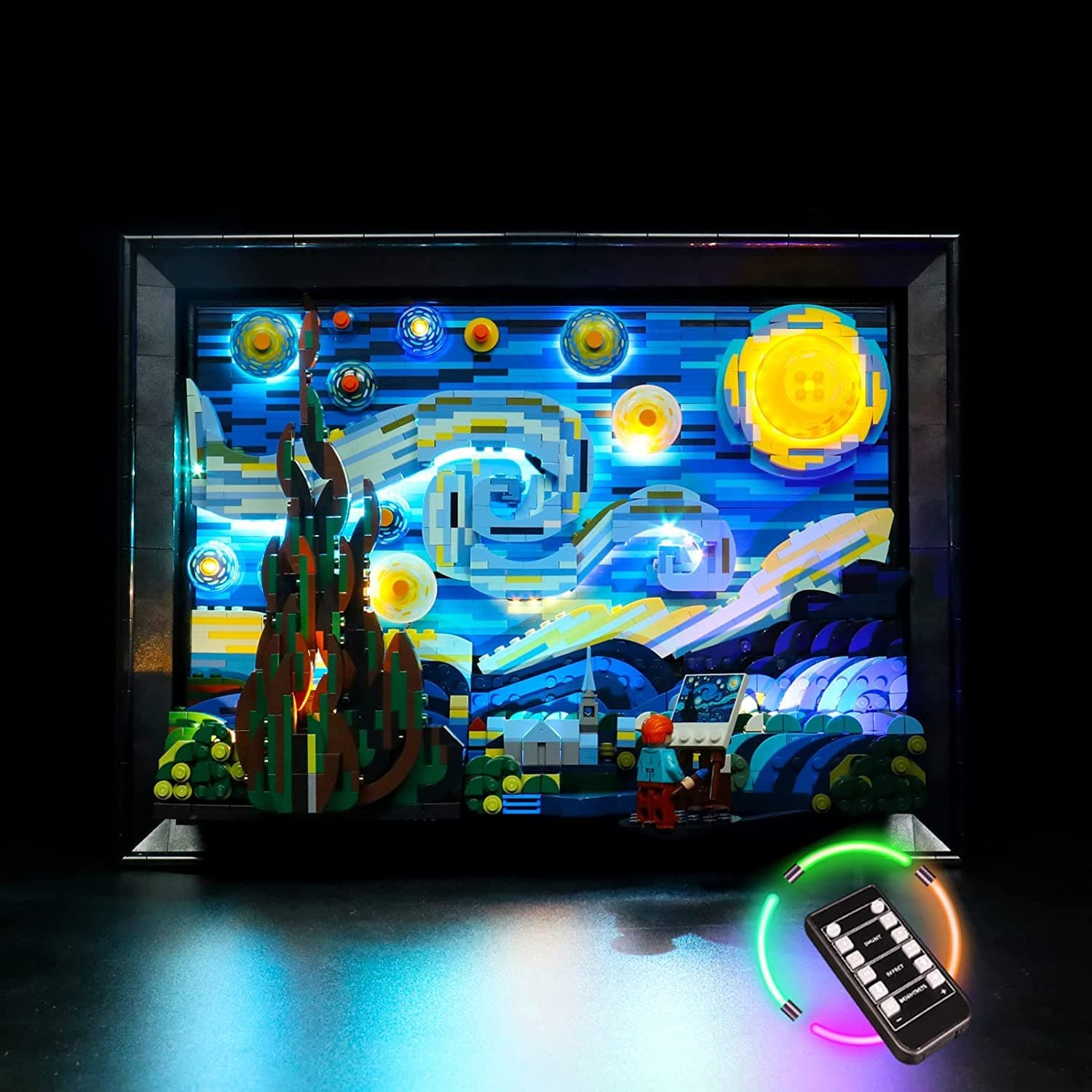 BrickBling Light Kit Compatible with Lego 21333 Vincent Van Gogh - The Starry Night (Bricks Not Included), DIY Lighting Compatible with Lego Starry Night Remote Control Version