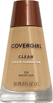 COVERGIRLClean Makeup Foundation Medium Light 135, 1 oz (packaging may vary)