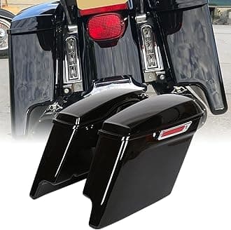 ECOTRIC 5'' Extended Stretched Saddle bag W/Latch Compatible with 2014-2024 Harley Touring FLT FLHT FLHTCU FLHRC Road King Road Glide Street Glide Electra Glide Ultra-Classic