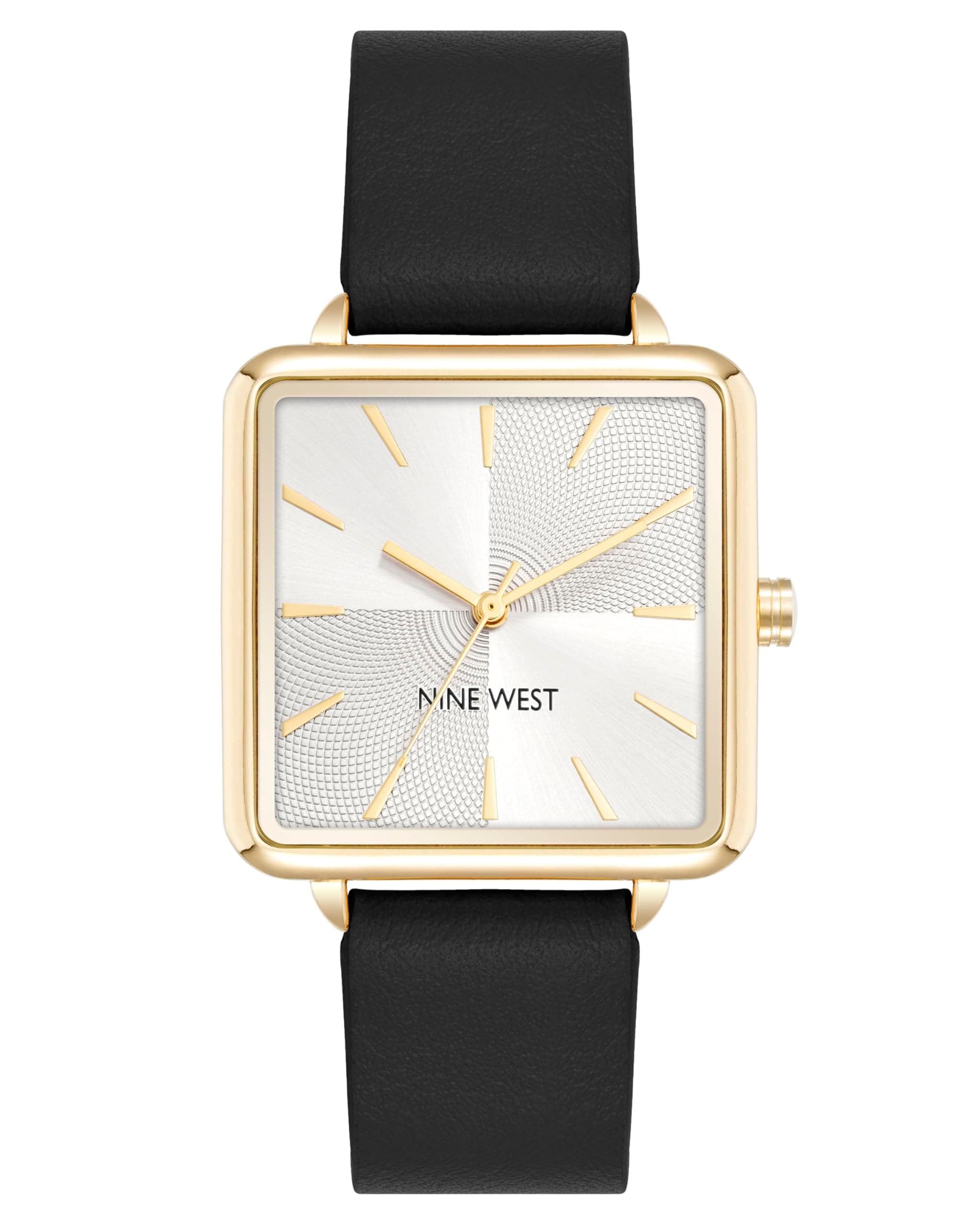 Nine West Women's Strap Watch, Black/Gold, Classic
