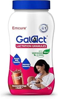 Galact Granules - Lactation Supplement with Shatavari to increase breast milk - Chocolate flavour 200g