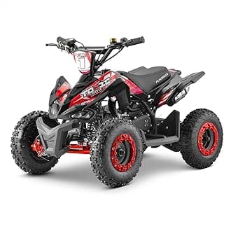 Toxic Red Kids Mini Quad – 50cc Petrol | Off-Road Children’s ATV | Pull Start, 3 Disc Brakes, 6” Wheels & Reinforced Frame | CE Approved