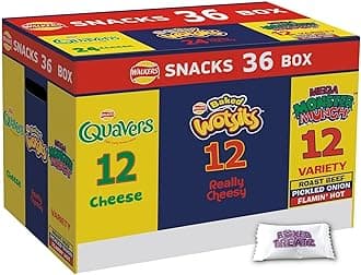 Crisps Snack Variety Box 36 Pack Quavers Baked Wotsits Mega Monster Munch Crisps Snack Mix Party Box Boxed Treatz