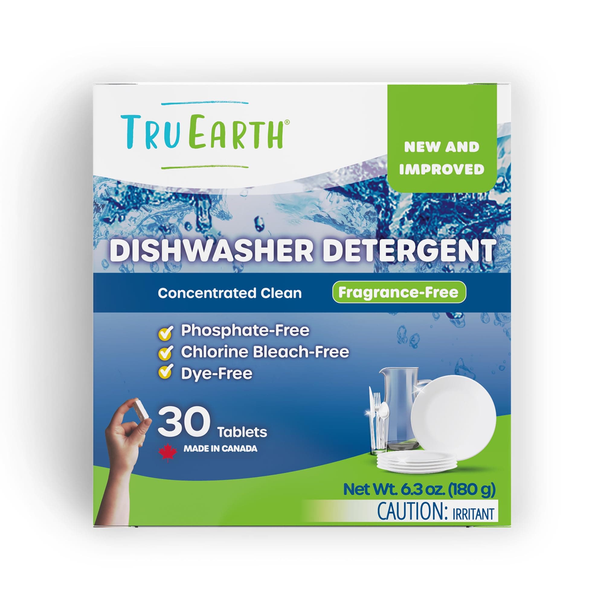 Dishwasher Detergent Tablets - Concentrated Dishwasher Tabs Cut Grease for Sparkling Dishes - Eco Friendly Alternative to Liquid Pods - 30 Tablets, Fragrance-Free