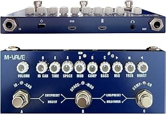 SharkChili Multi Effects BASS Pedal,Cube Baby BASS with IR Loading 8 AMP Models, Multi Effects Processor for Electric Guitar,Delay Reverb Chorus Phaser