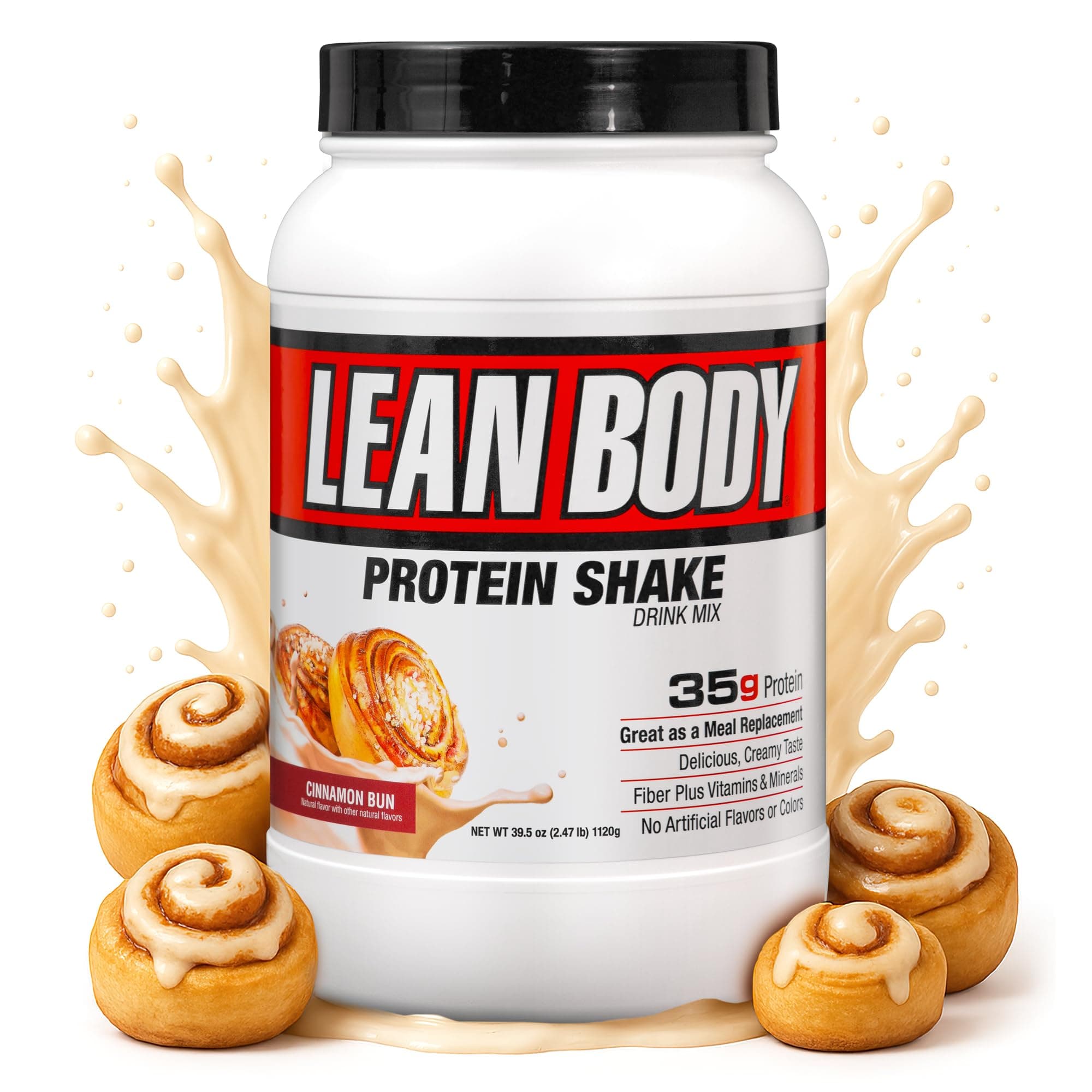 Labrada Nutrition Lean Body Hi-Protein Meal Replacement Shake, Cinnamon Bun, 2.47 Pound Packaging May Vary