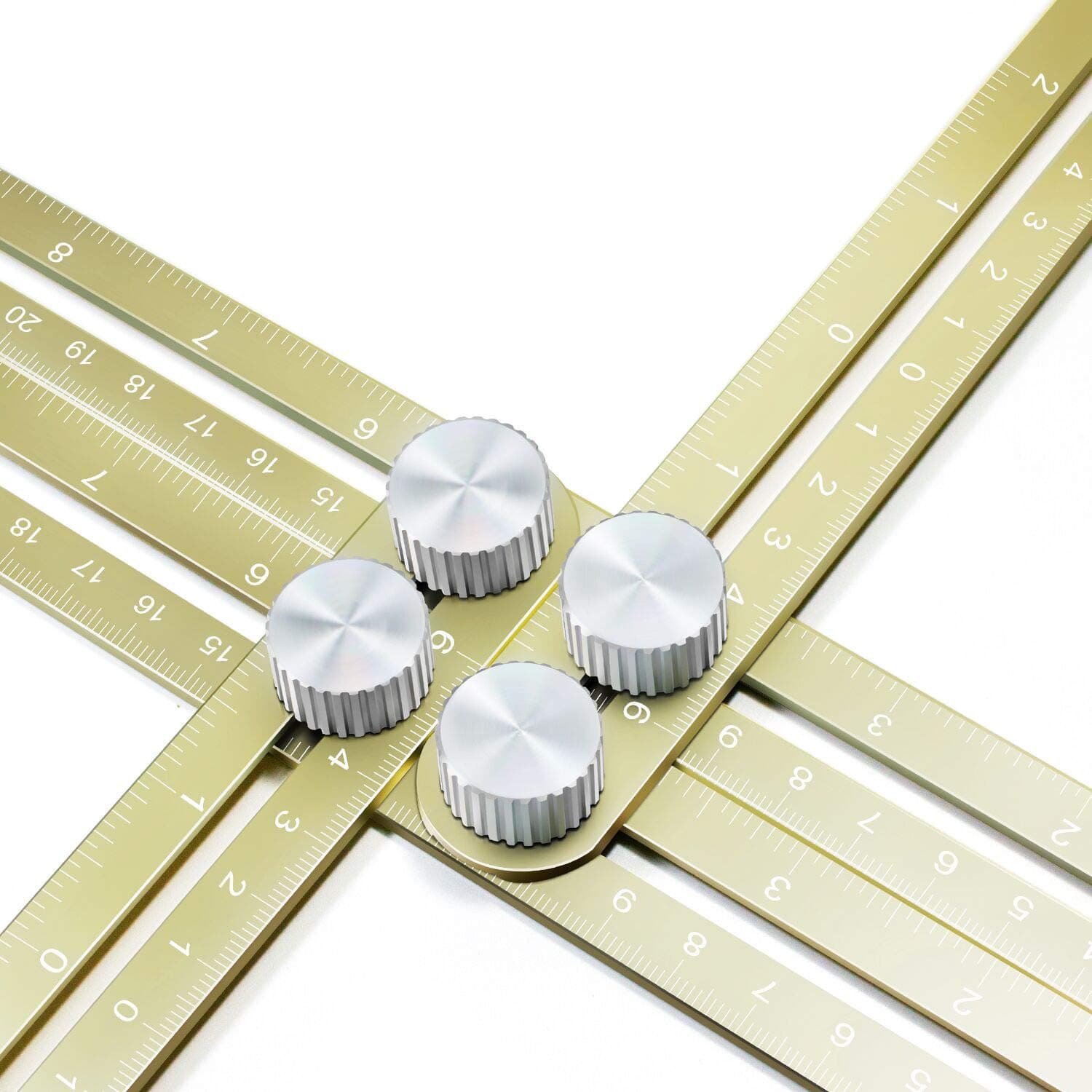 Wondruz Multi Angle Measuring Ruler, Premium Aluminum Alloy Ultimate 836 Template Tool/Layout Tool Measurement for Handymen, Builders, Craftsmen, DIY-ers (Golden)