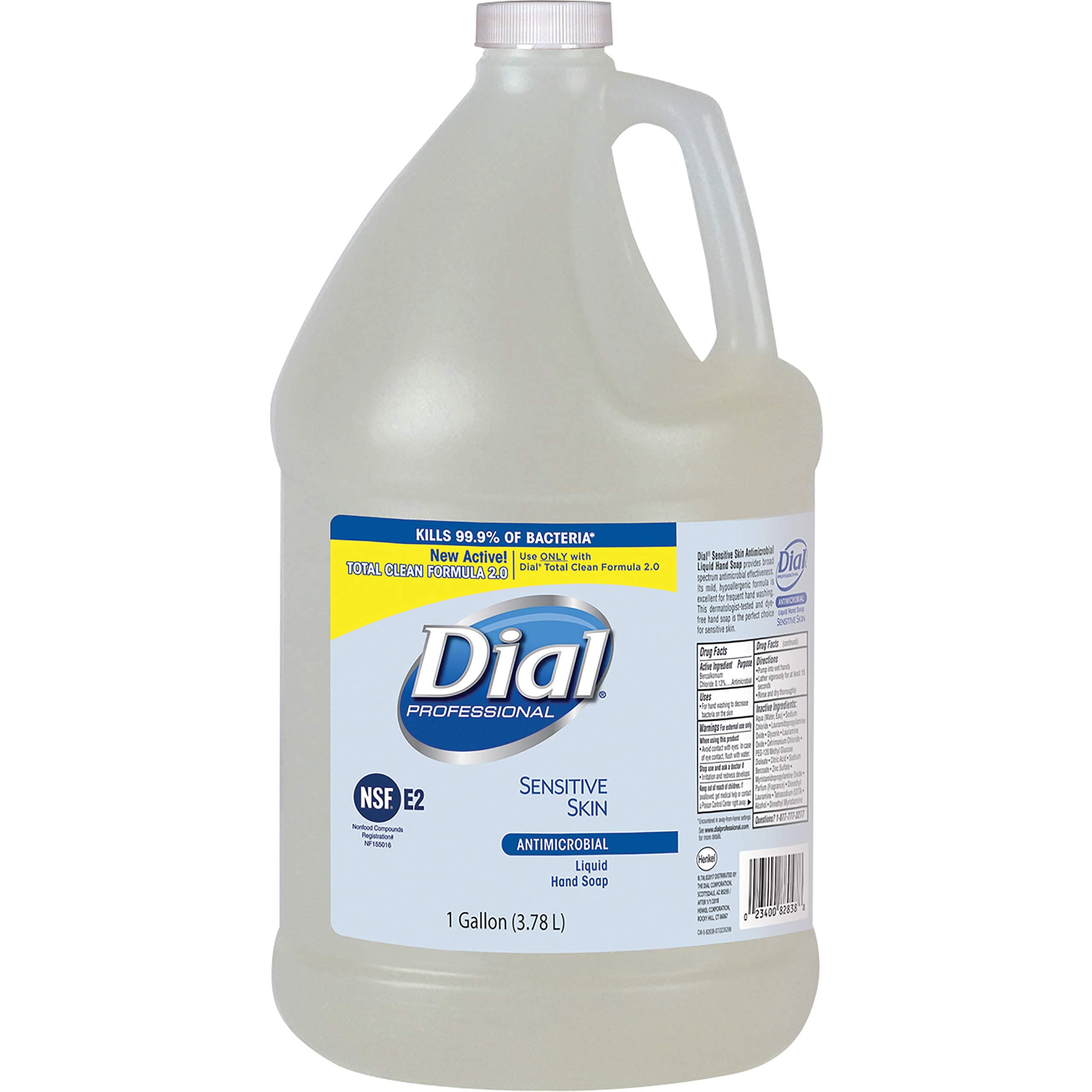 Dial Sensitive Skin Antimicrobial Soap Refill - 1 gal (3.8 L) - Kill Germs - Skin, Hand - Clear - Antimicrobial - 1 Each