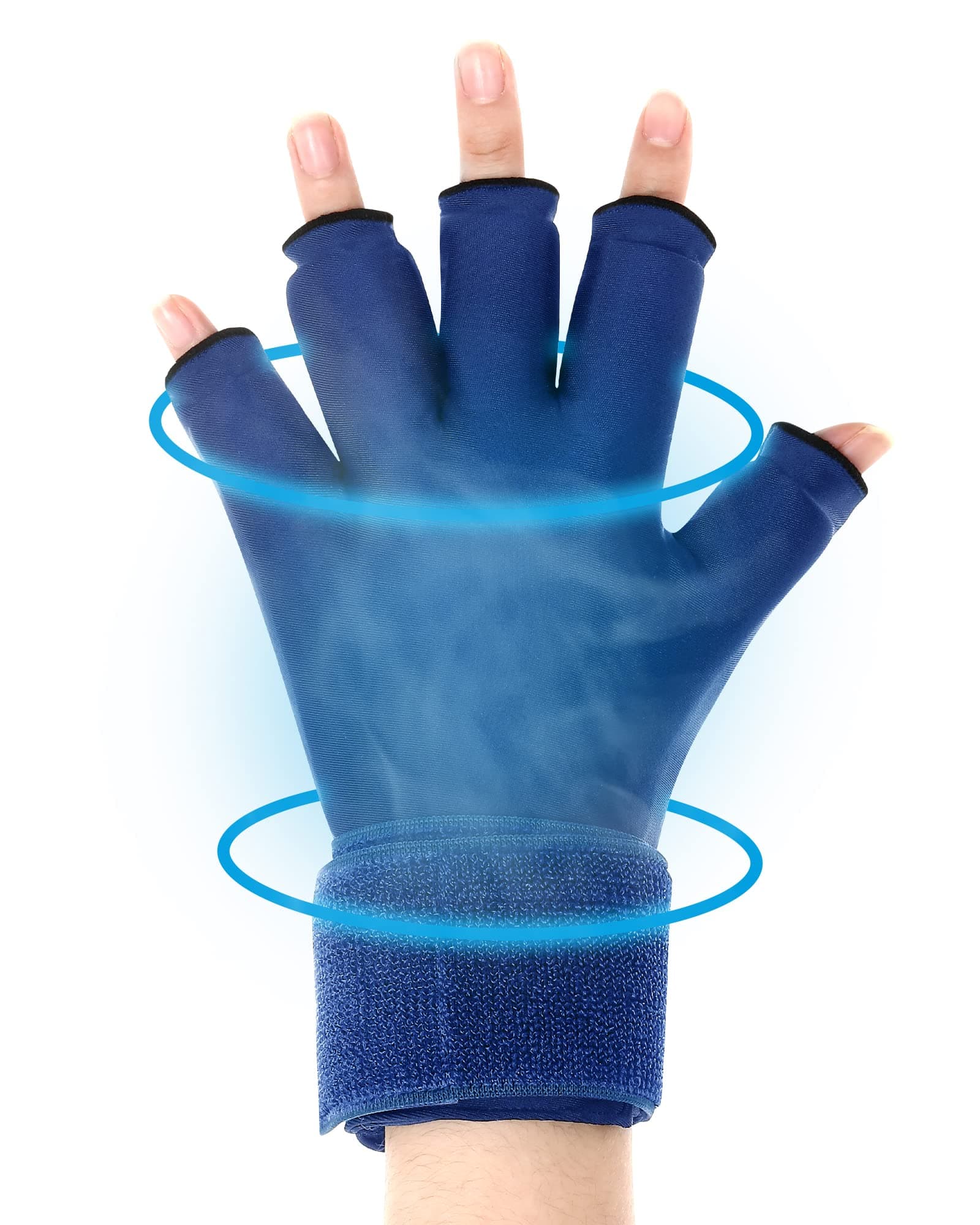 Finger Arthritis Compression Ice Pack Glove for Women and Men, Adjustable Wrist Strap Hand Pain Relief for Arthritis