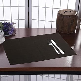 RAJRANG Charcoal Grey Dining Placemats 48 x 33 cm Set of 6 Fine Ribbed Cotton Kitchen Dinner Table Mat for Home Kitchen Cafe Restaurant