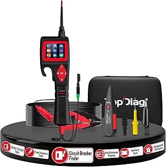 TopDiag P200 Automotive Circuit Tester, (2022 Newest) 9v-30V Power Circuit Probe Kit with 0~5V Power Supply Fuel Injector Relay Mode, Car Electrical System Test Tool AC/DC Digital Voltage Short Finder