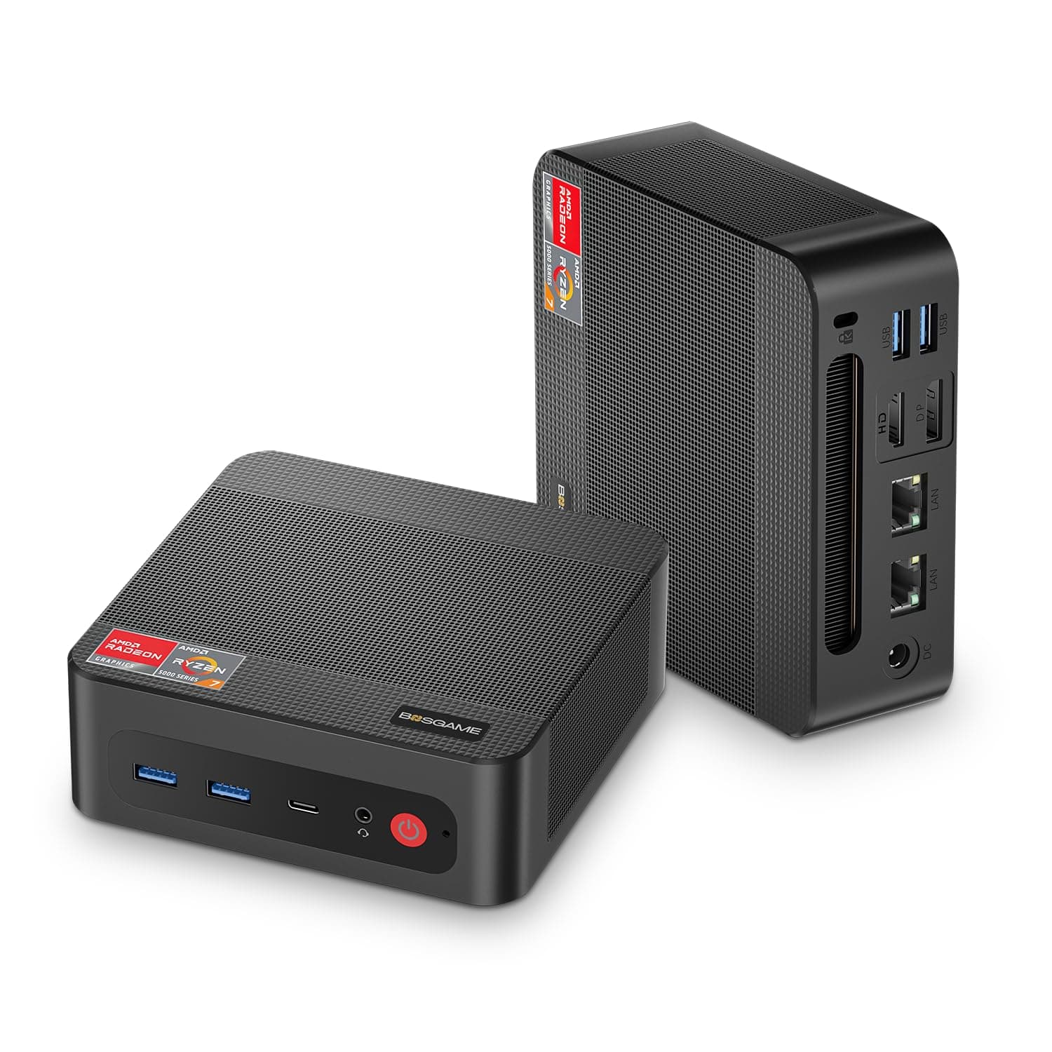 BOSGAME P4 Light Gaming Mini PC, Ryzen 7 5825U, 32GB RAM 1TB SSD, 11 Pro Triple 4K 60HZ Displays Desktop Computers, Support PS3 Emulator Micro PC, HDMI+DP+Type-C, WiFi 6E, BT5.2, Dual 2.5GbE LAN