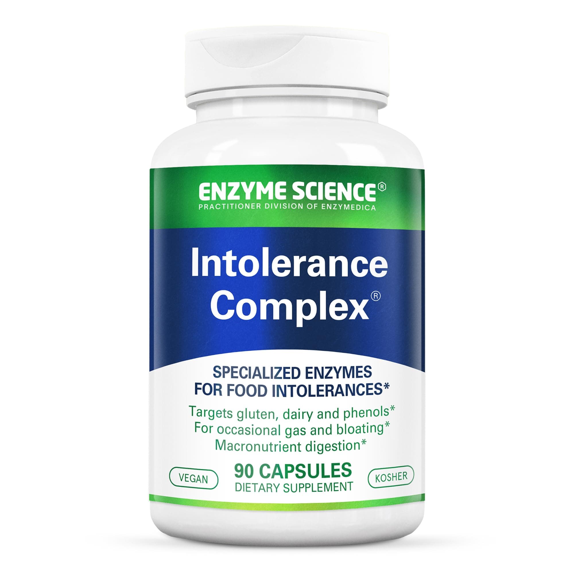 Enzyme Science Intolerance Complex, 90 Capsules Comprehensive Support for Common Digestive Sensitivities Gluten, Casein, Phenol Sensitivities, and Complex Carbohydrates Intolerance Relief