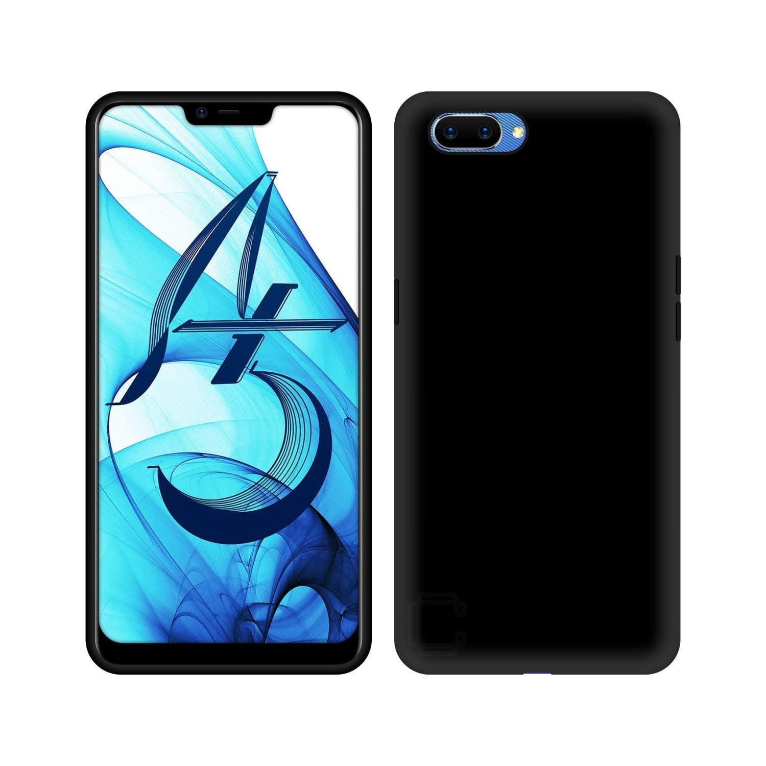 Case Creation Ultra Thin Black Silicone Perfect Fitting Premium Imported 0.3mm Crystal Matte Finish Flexible Soft Black Case Back Cover for Oppo A5 (Black)