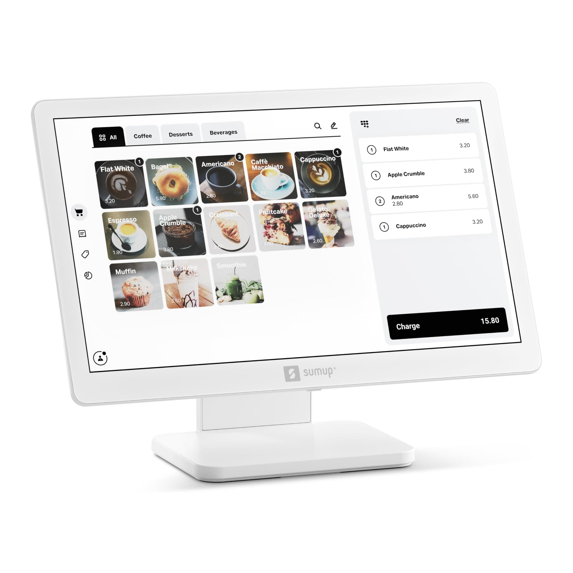 SumUp POS Lite – Compact 13" Touchscreen Point of Sale System with Integrated Payment Processing