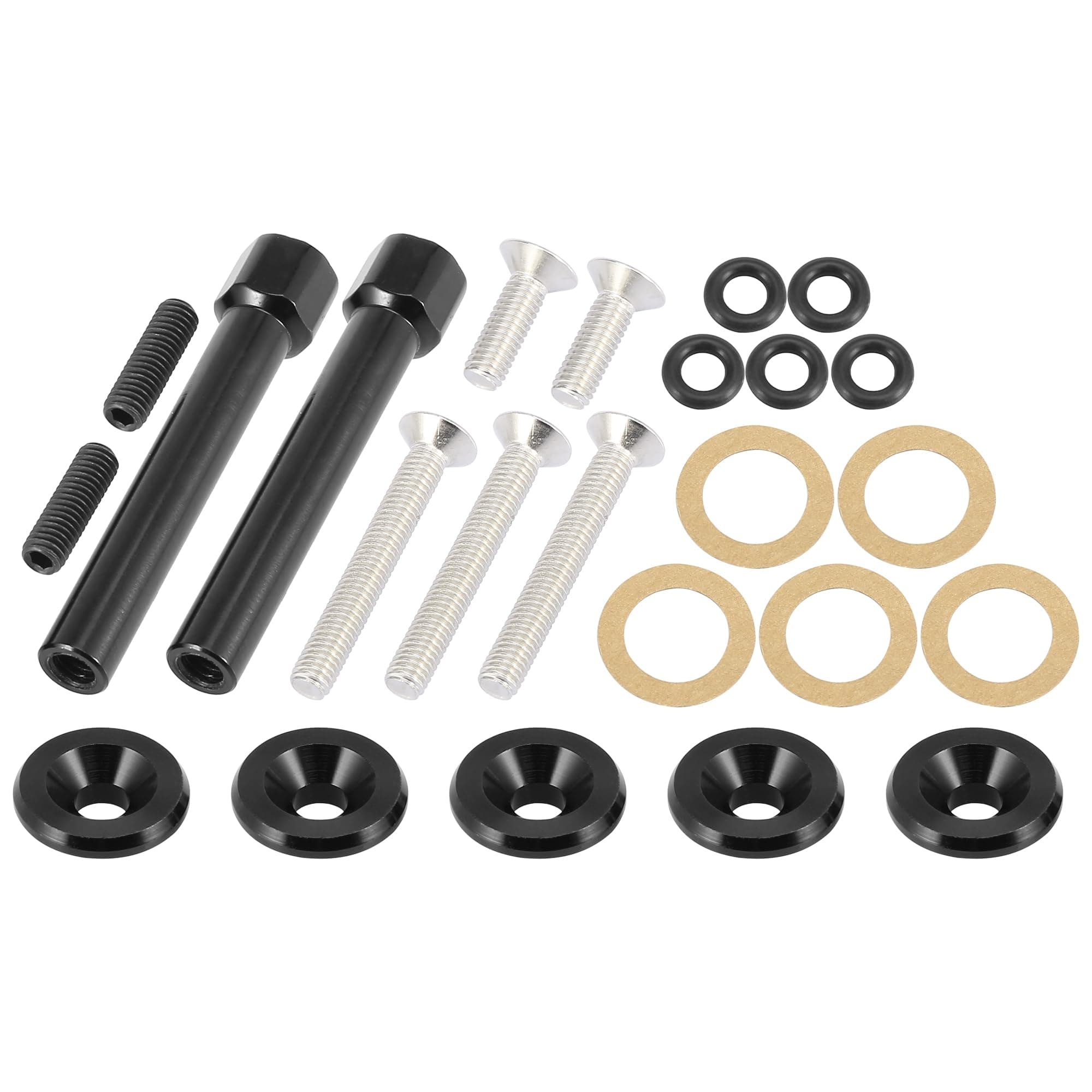 Low Profile Engine Valve Cover Washer Bolt Kit Black for Acura for Honda D-Series Engines D15 D16