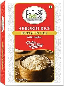 Future Foods Arborio Rice 900 Gram| Fat Free|Creamy Texture & Nutty Aroma|| Rich In Vitamin & Minerals|Product Of Italy|Use To Make Rissotto