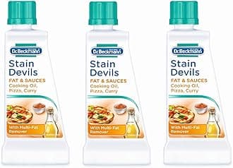 Dr Beckmann Stain Devils Fat & Sauces Cooking Oil, Pizza & Curry Stain Remover (3 x 50ml)