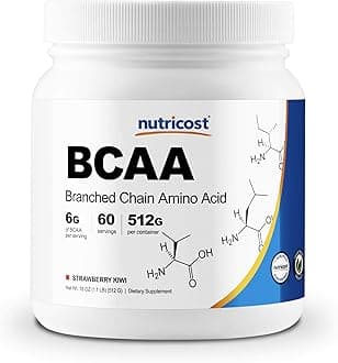 Nutricost BCAA Powder- 2:1:1 (Strawberry Kiwi) 60 Servings