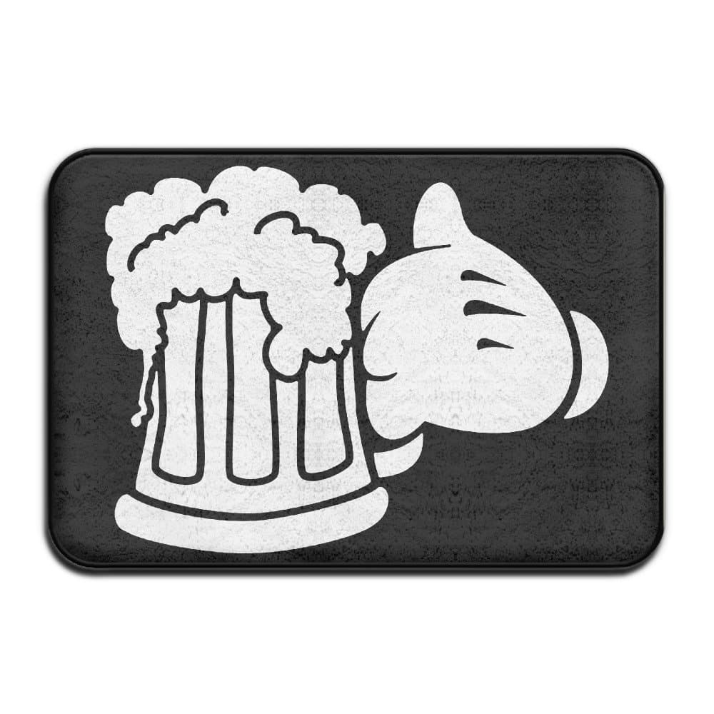 Mickey Hands And Beer Can Design Entrance Mats
