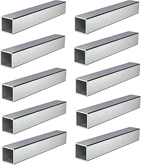 Stainless Steel Square Tubing Tube 25mm x 25mm x 1.2mm x 640mm, 1" x 1" x 1/20" x 25.2" Long, 10 Pack 304 SS Square Tubings 1.2mm Thickness Polished Finished from Bopaodao