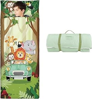 Sleeping Bag for Boys Girls,Nap Mat for Kids with Removable Pillow,Warm Toddler Slumber Bag for Bedroom Daycare Kindergarten,Gift for Birthday Christmas