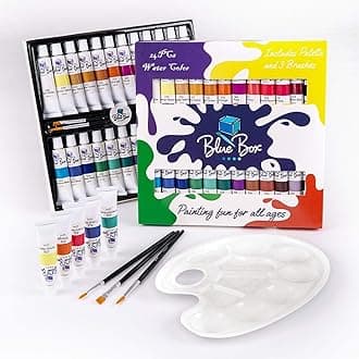 MURCY 12ml Water color Tubes Set - Vibrant Multicolor Paints for Canvas, Wood, Rock, and Craft Projects - Perfect for Beginners, Students, and Adults, 24 Pack of 12mL Water Color