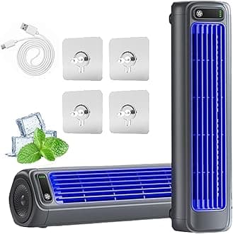 Brizac Air Conditioner, Brizac Ac Portable, Quiet Cooling Ace, Energy Efficient Fan, Healthy Cool Down, Portable Air Conditioner Cooling Fan Quiet with 3 Speeds (Gray)